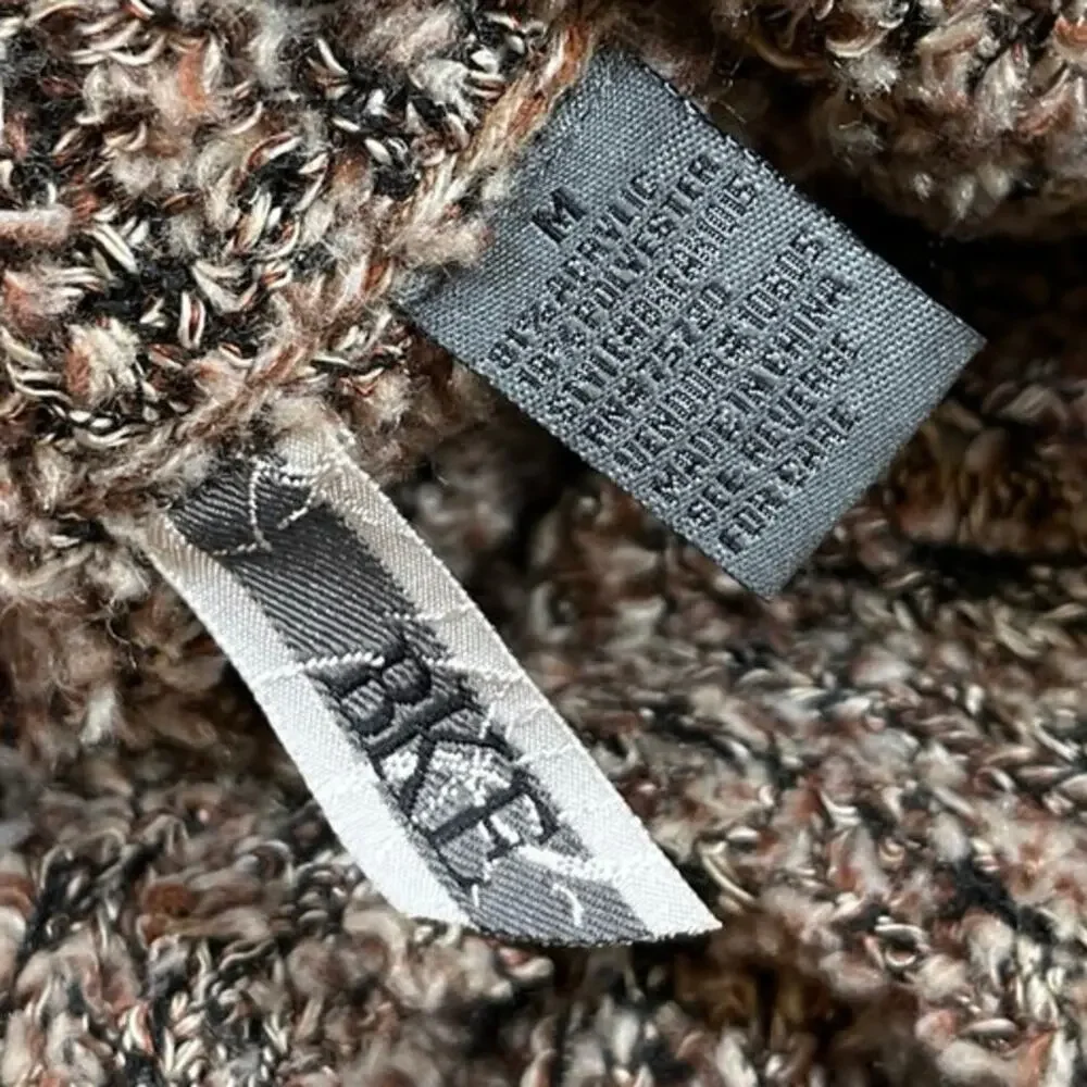 BKE Women Knit Sweater Sz M Long Cuff Sleeve Brown Fall Winter Boutique Designer